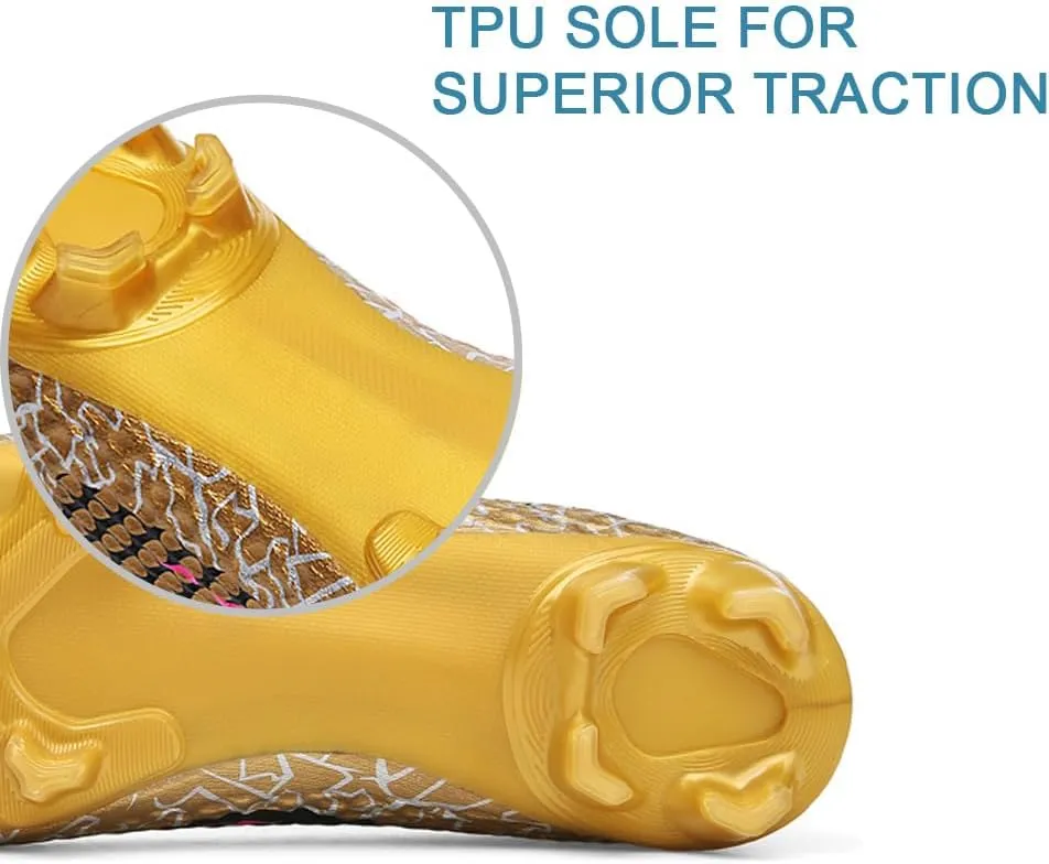 GEXECEUSS Men's Ankle Soccer Cleats for Competition - Comfortable Turf Shoes for Youth - Lightweight Soccer Boots for Training