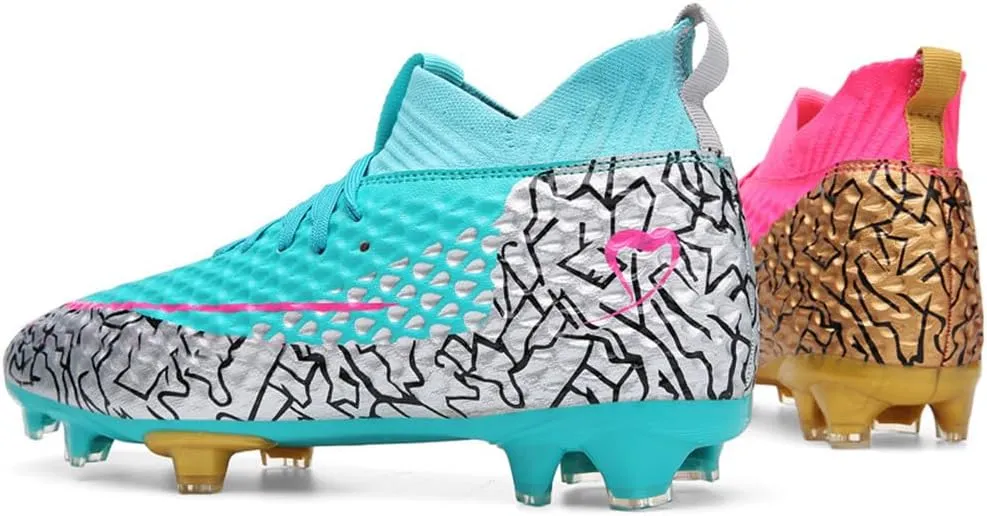 GEXECEUSS Men's Ankle Soccer Cleats for Competition - Comfortable Turf Shoes for Youth - Lightweight Soccer Boots for Training