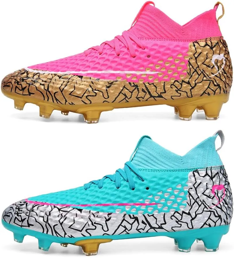 GEXECEUSS Men's Ankle Soccer Cleats for Competition - Comfortable Turf Shoes for Youth - Lightweight Soccer Boots for Training