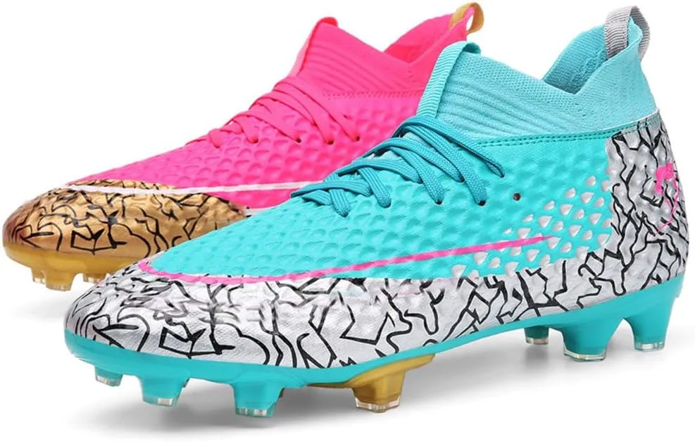 GEXECEUSS Men's Ankle Soccer Cleats for Competition - Comfortable Turf Shoes for Youth - Lightweight Soccer Boots for Training
