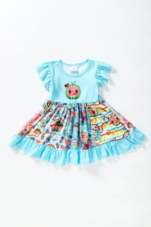 Girls Light Blue Cocomelon Dress