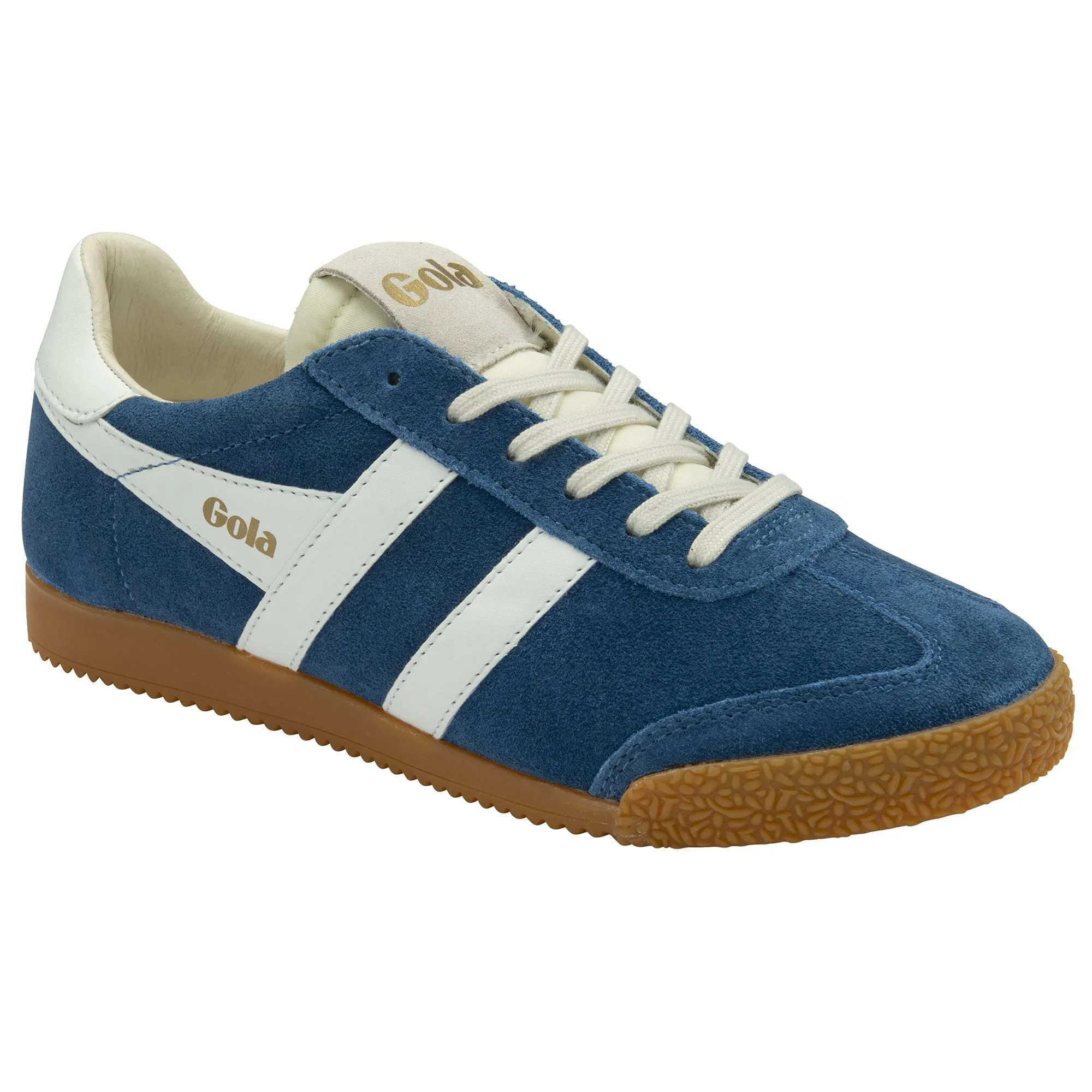 Gola Elan Ladies Marine Blue/White Leather Lace Up Trainers