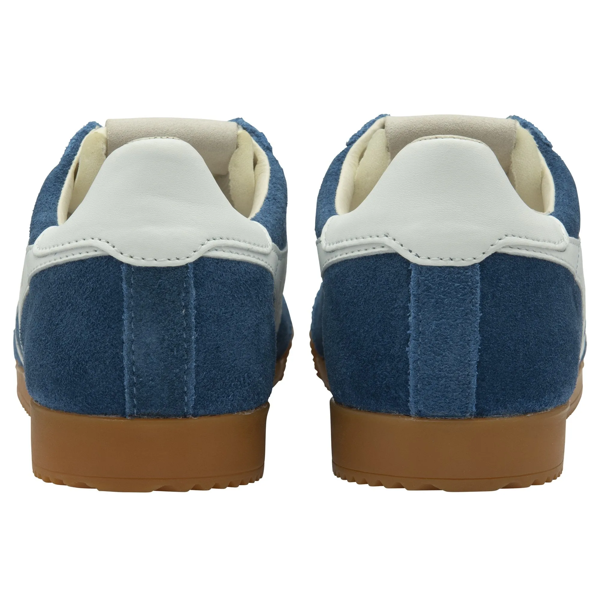 Gola Elan Ladies Marine Blue/White Leather Lace Up Trainers