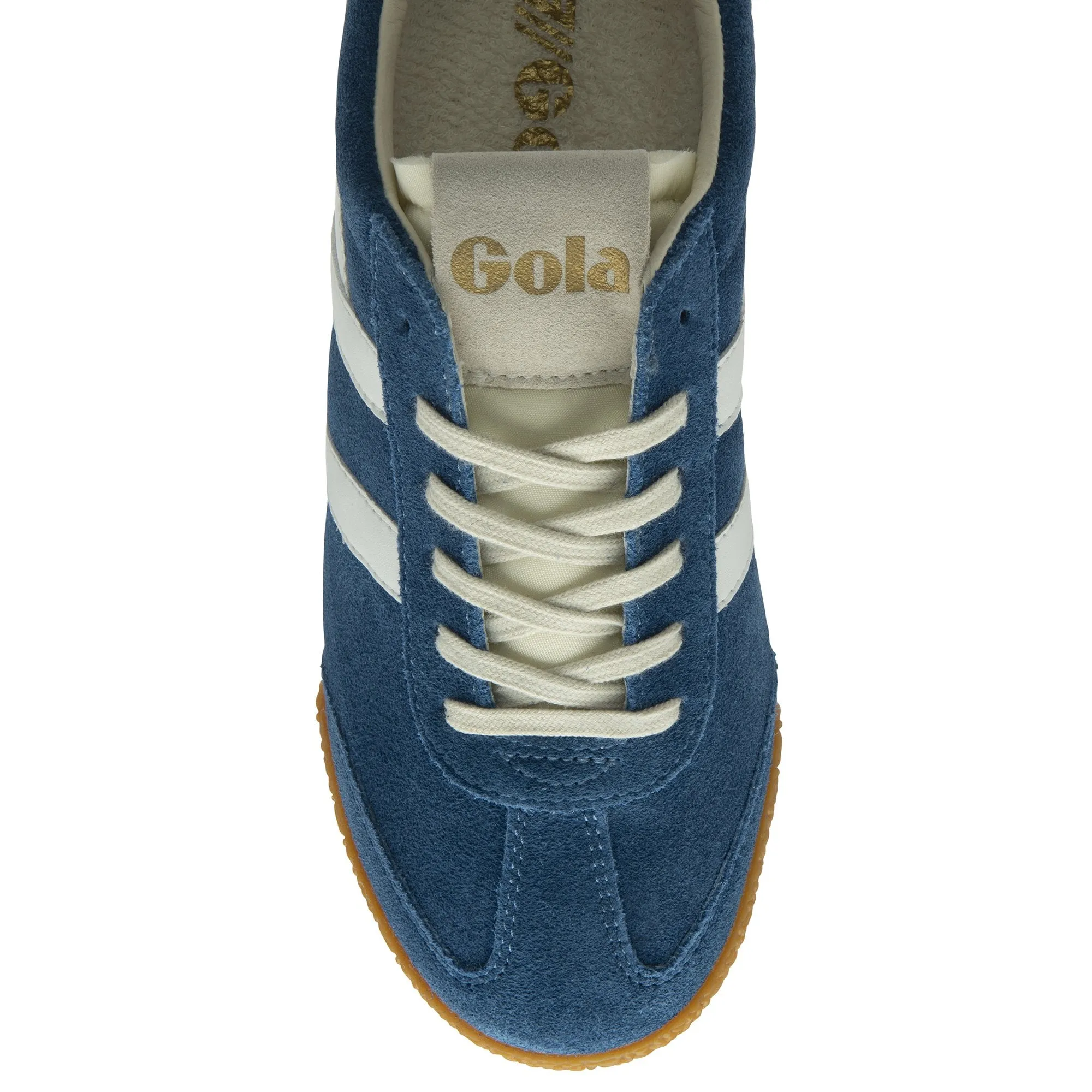 Gola Elan Ladies Marine Blue/White Leather Lace Up Trainers