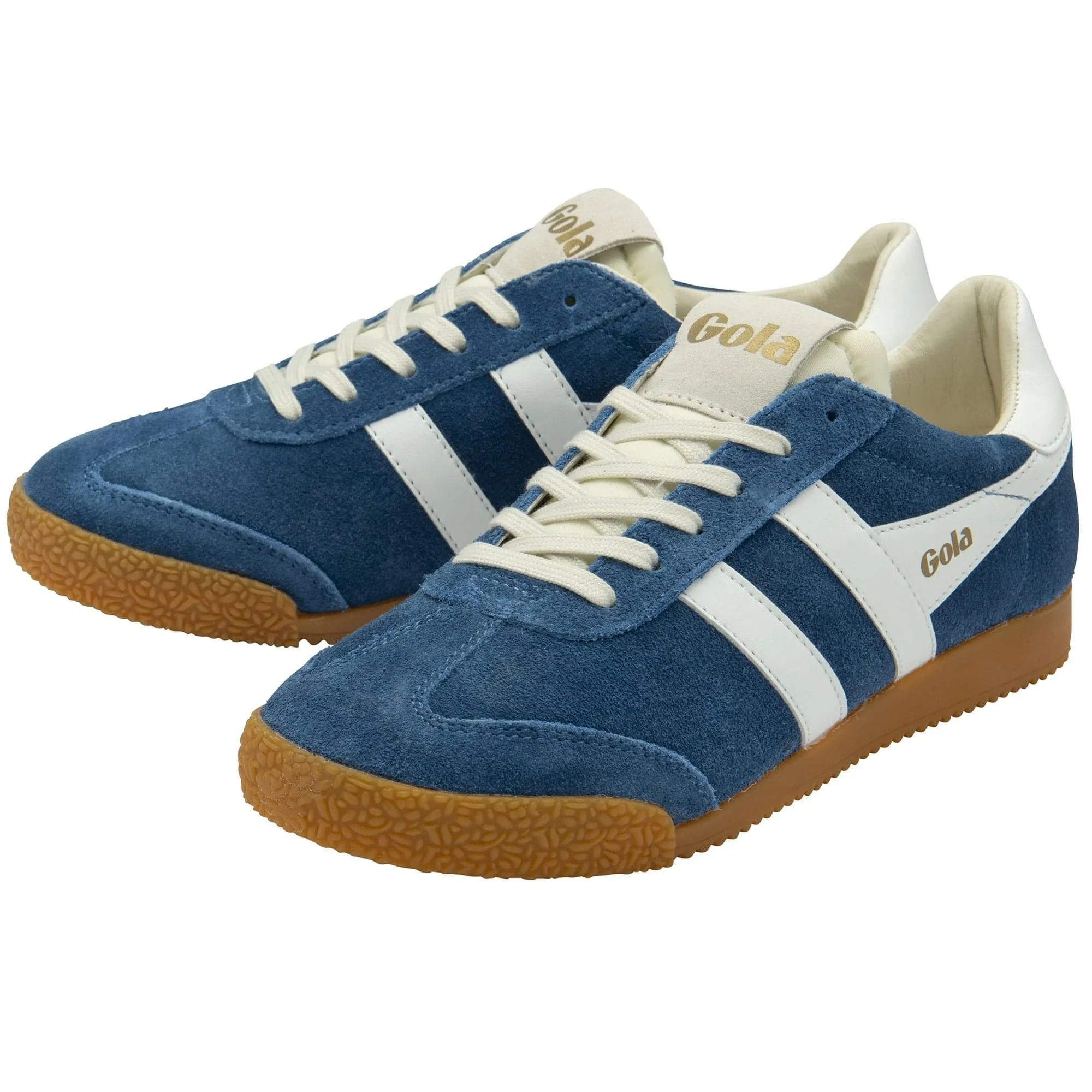 Gola Elan Ladies Marine Blue/White Leather Lace Up Trainers