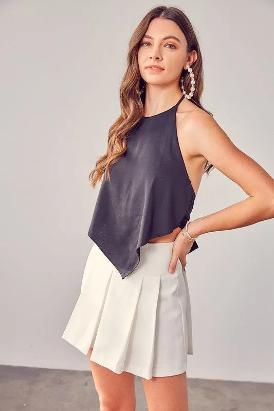 Halter Dress Top With Open Back