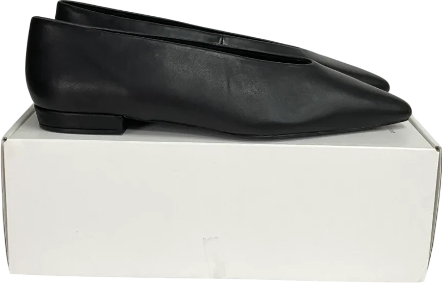 H&M Black Leather Ballet Pumps UK 6 EU 39 