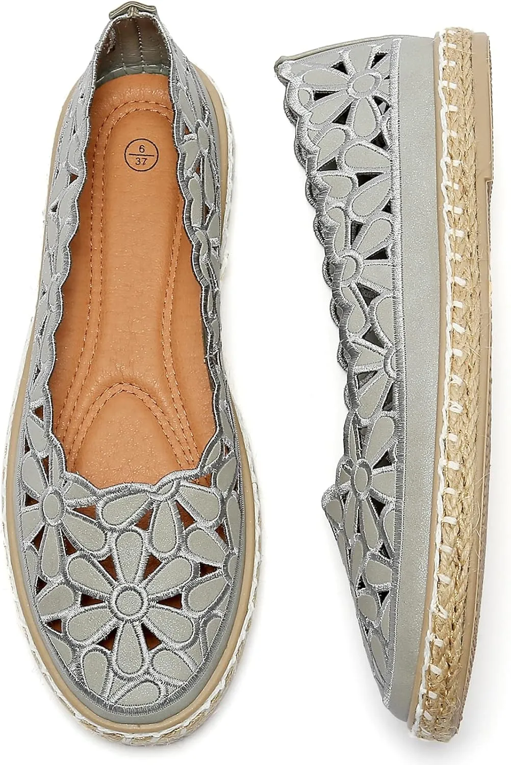 HEAWISH Womens Ballet Flat Daisy Round Toe Dress Shoes Casual Slip On Rope Loafer