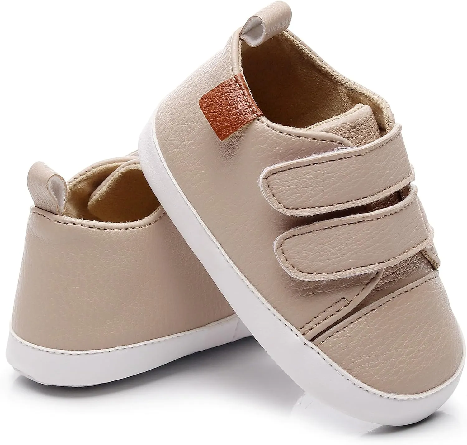HONGTEYA Baby Boys Girls Shoes Infant Sneakers Baby Moccasins Pu Leather Soft Sole Anti-Slip Flats Toddlers First Walkers Newborn Crib Shoes Tennis Sports Shoes Outdoor Indoor