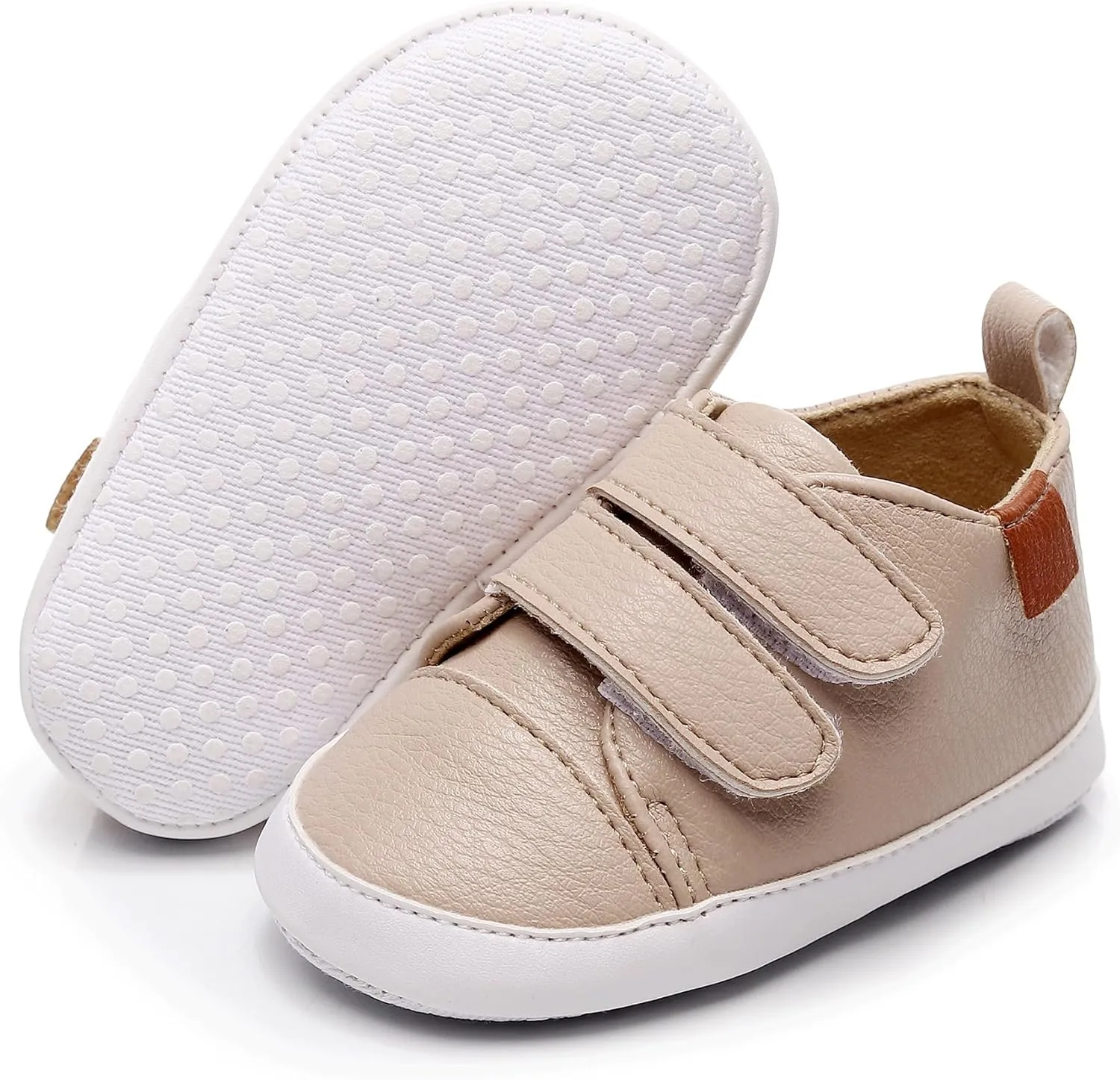 HONGTEYA Baby Boys Girls Shoes Infant Sneakers Baby Moccasins Pu Leather Soft Sole Anti-Slip Flats Toddlers First Walkers Newborn Crib Shoes Tennis Sports Shoes Outdoor Indoor