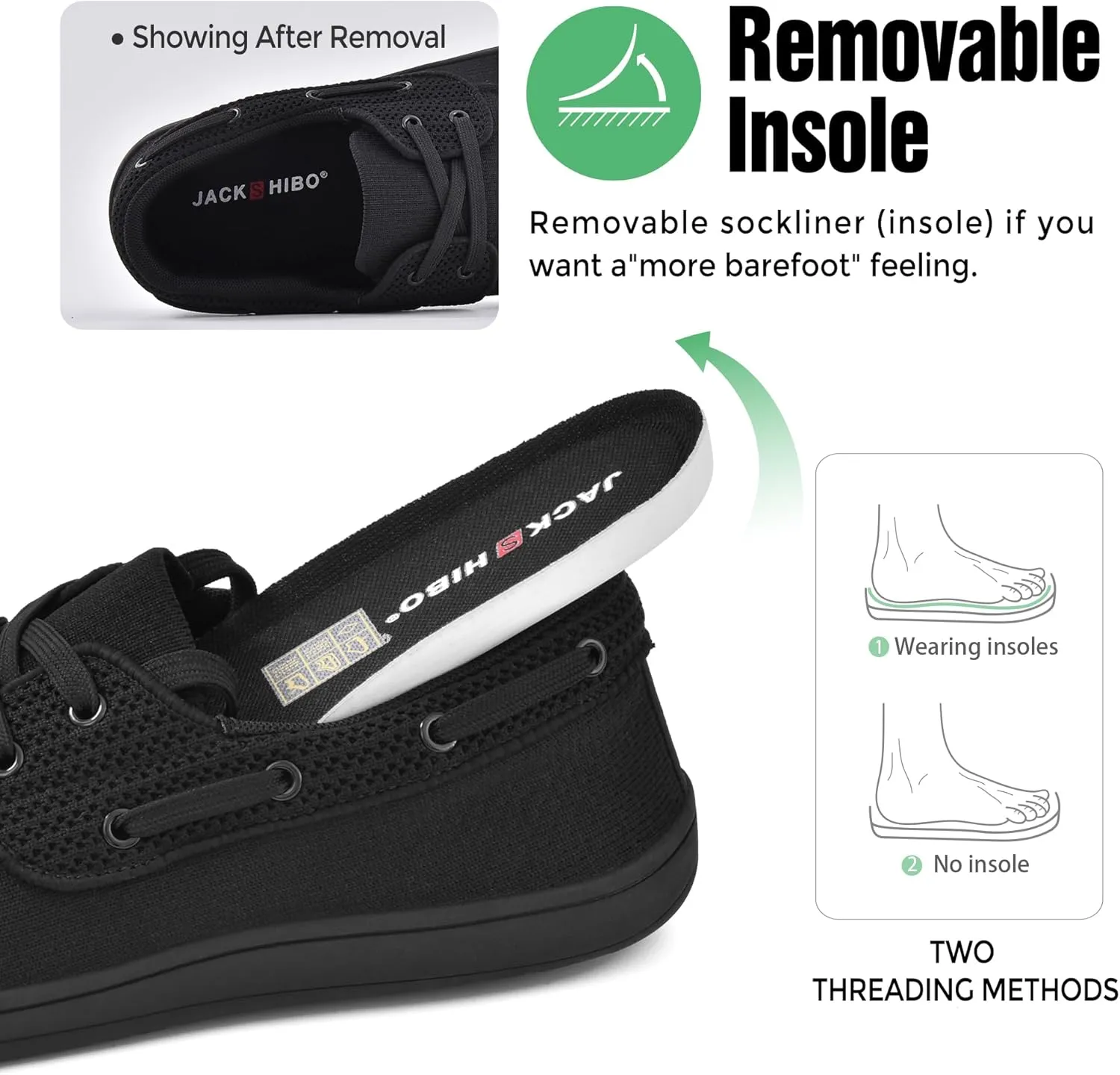 JACKSHIBO Barefoot Shoes for Men Slip on Shoes Minimalist Walking Sneakers Wide Toe Box Zero Drop Sole