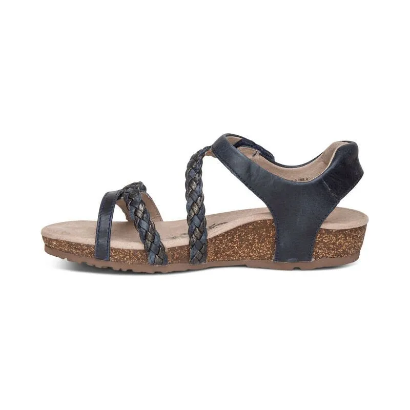 Jillian Braided Quarter Strap - Navy