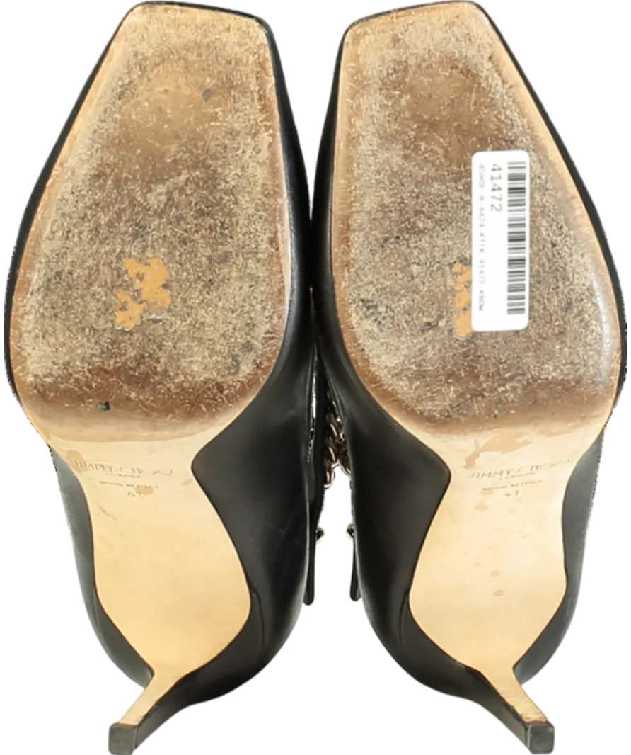 Jimmy Choo Black Malva 85 Leather Mary Jane Pumps UK 8 EU 41 