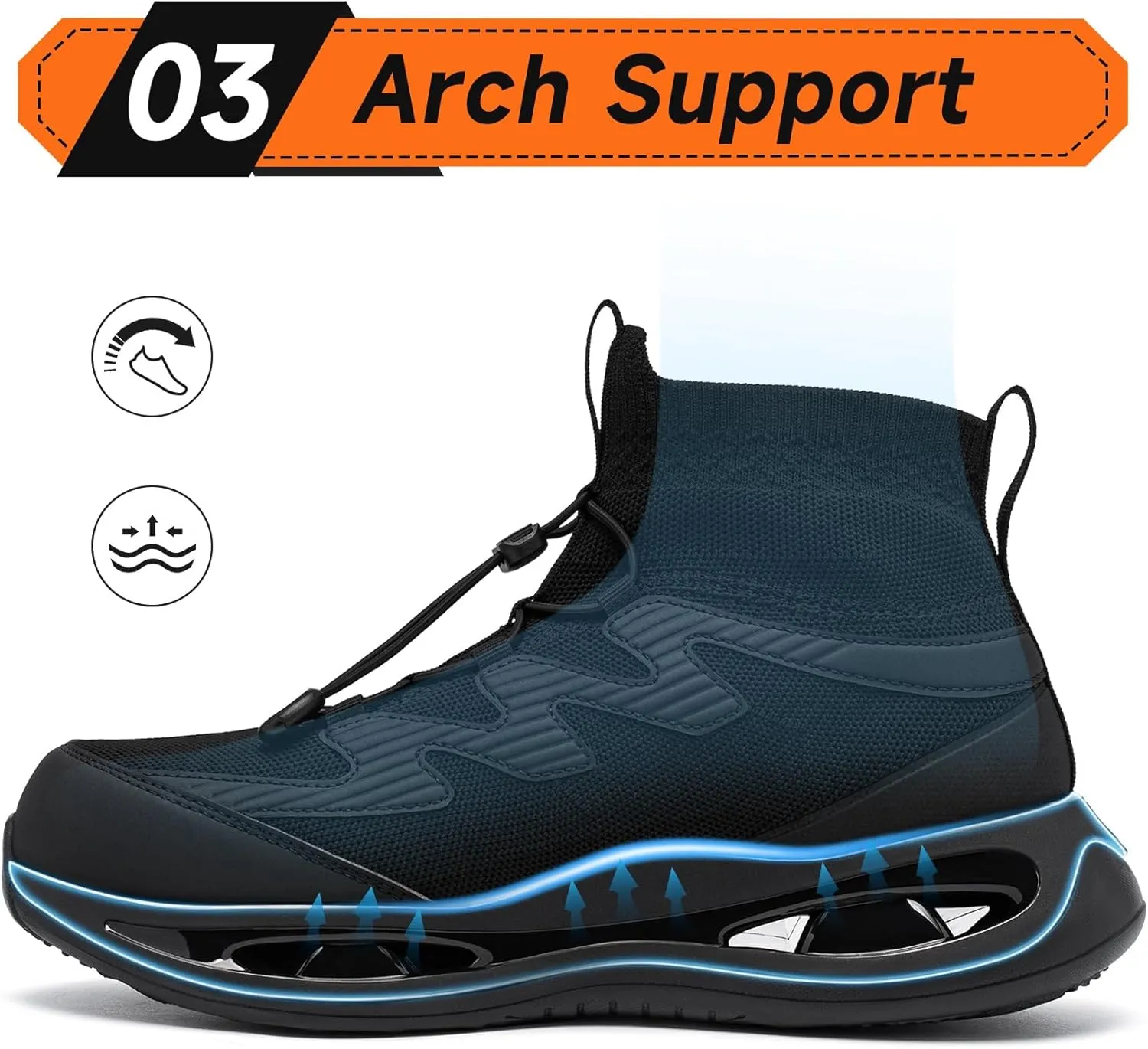 LARNMERN Steel Toe Boots Men, Non Slip Work Puncture Proof Safety Boot, Industrial Construction Comfortable Outdoor Hiking Military Tactical Shoes