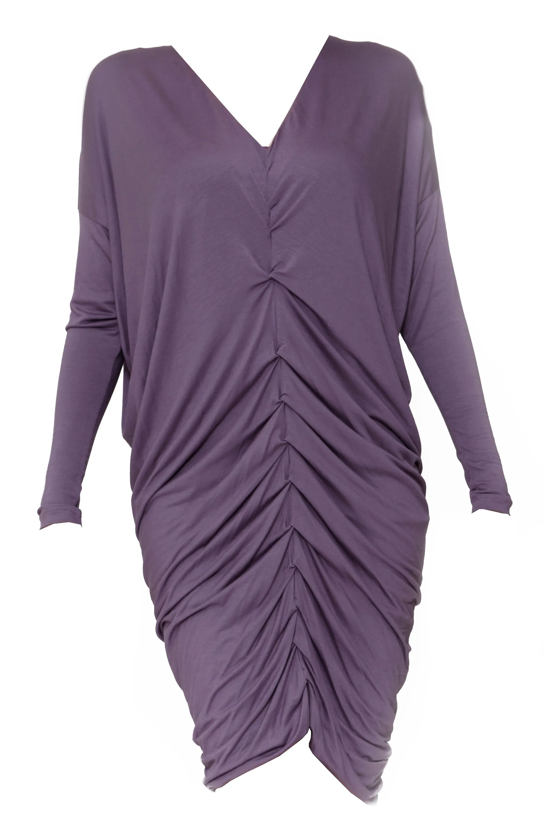 Light Purple Ruched Short Dress