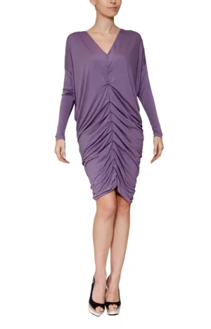 Light Purple Ruched Short Dress