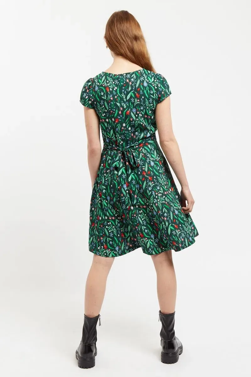 Louche Cathleen Mini Folk Floral Print Tea Dress