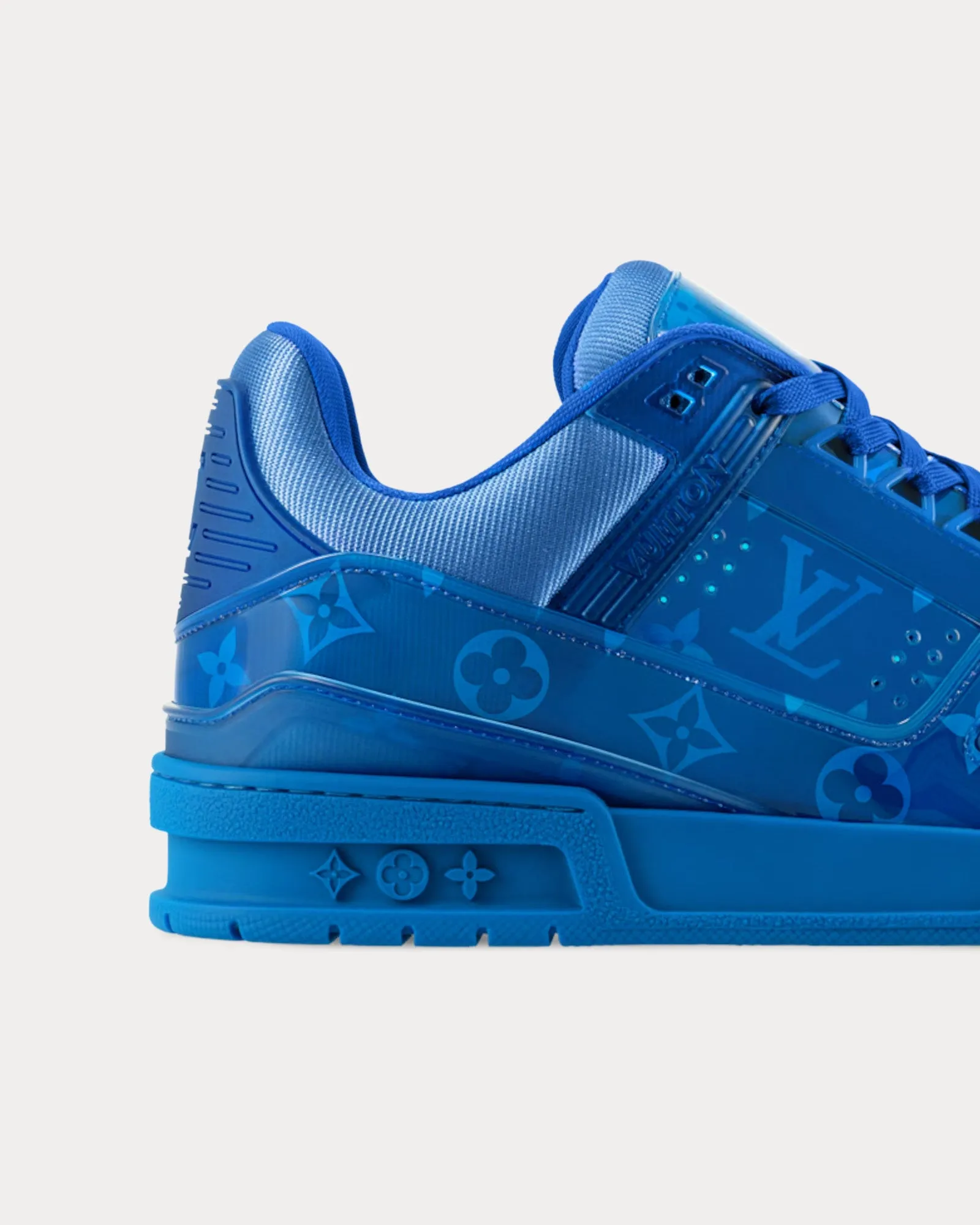 LV Trainers Monogram-Printed Translucent PVC Blue Low Top Sneakers
