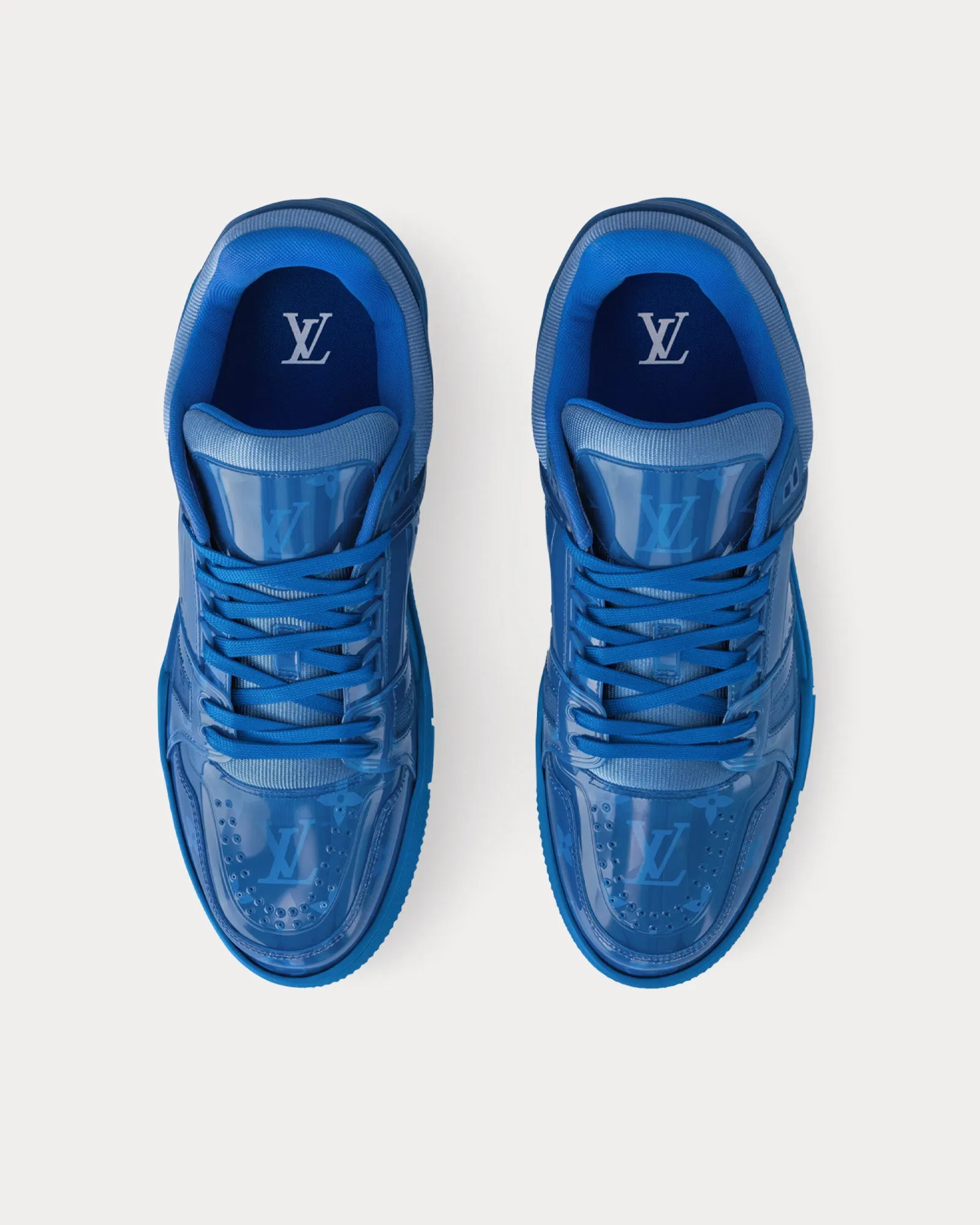LV Trainers Monogram-Printed Translucent PVC Blue Low Top Sneakers