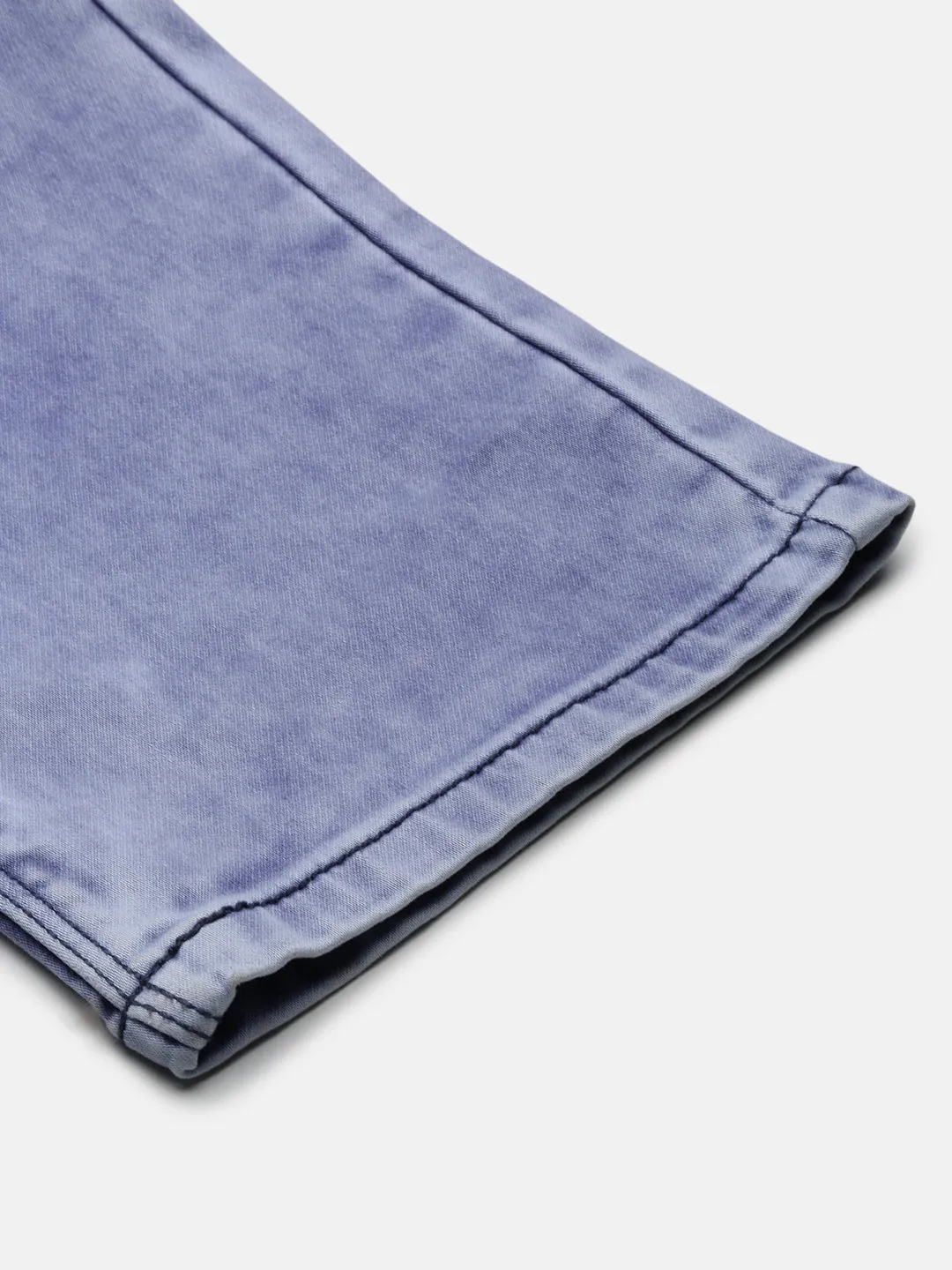 Men Blue Solid Straight Fit Heavy Fade Stretchable Jeans