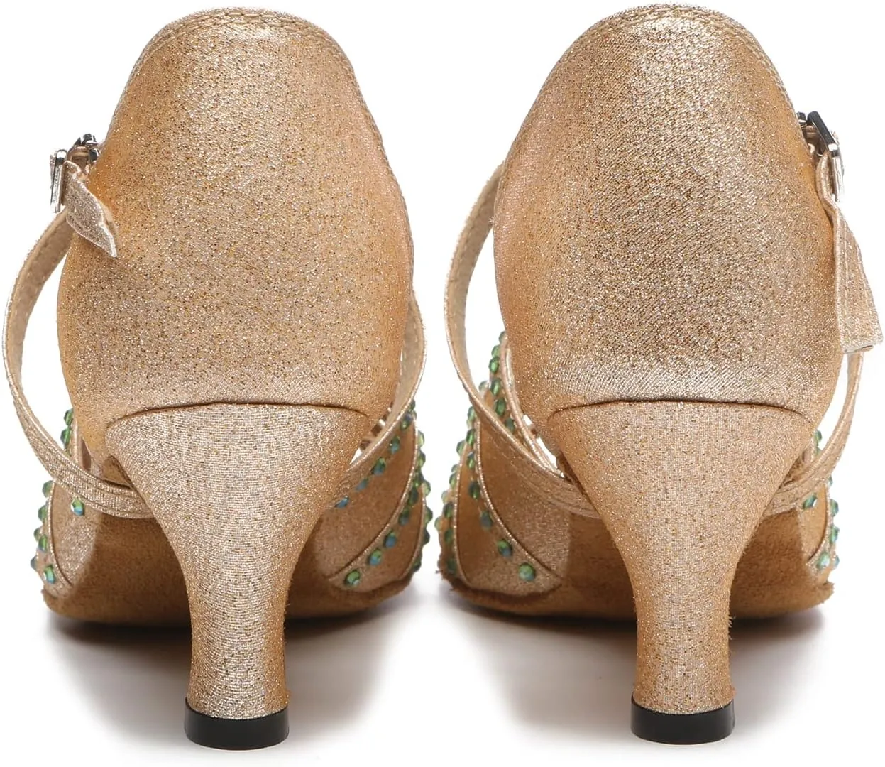 Minishion Womens Latin Dance Shoe Low Heel Wedding Party Sandals L518