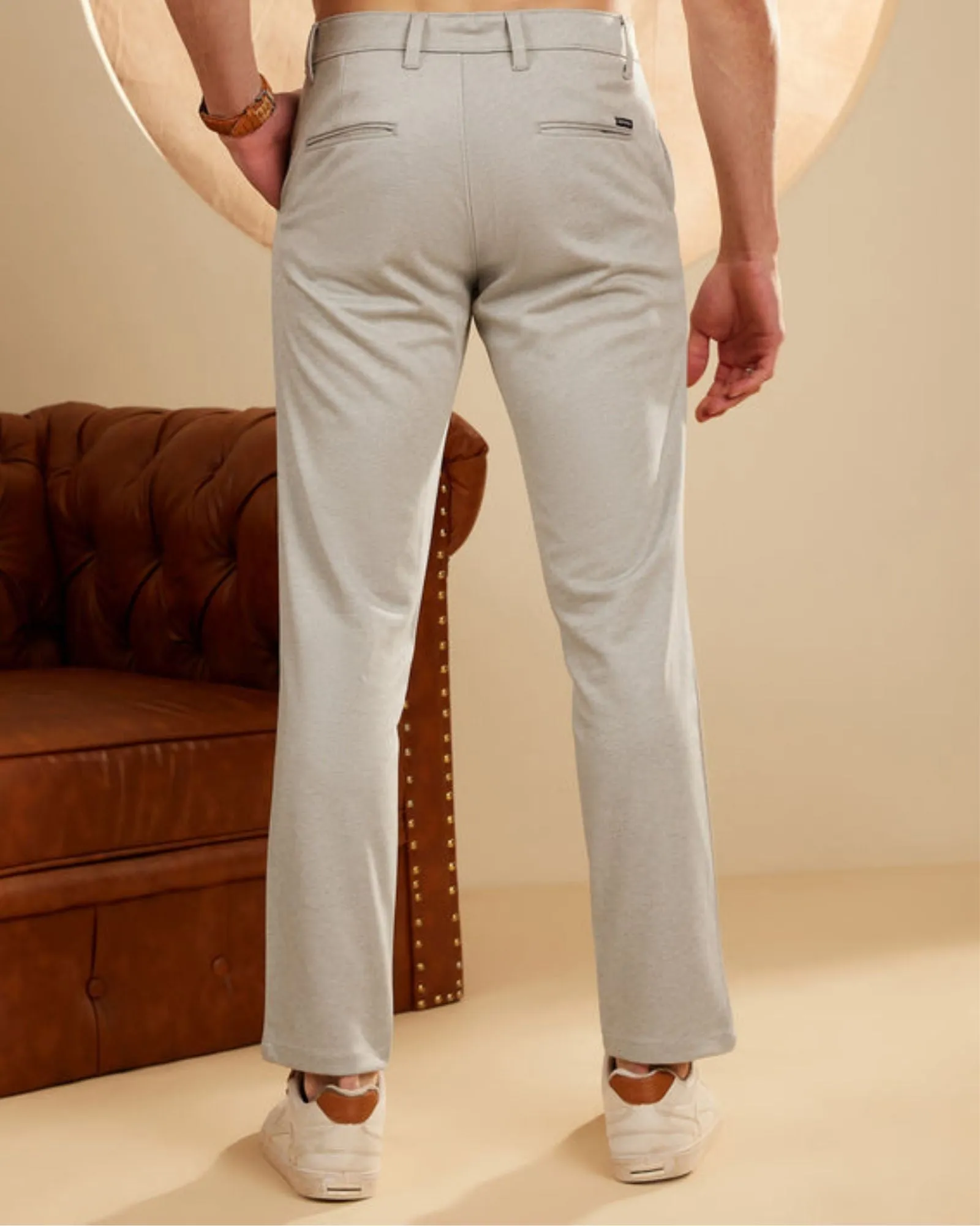 Mint Green: Textured Stretchable Chinos