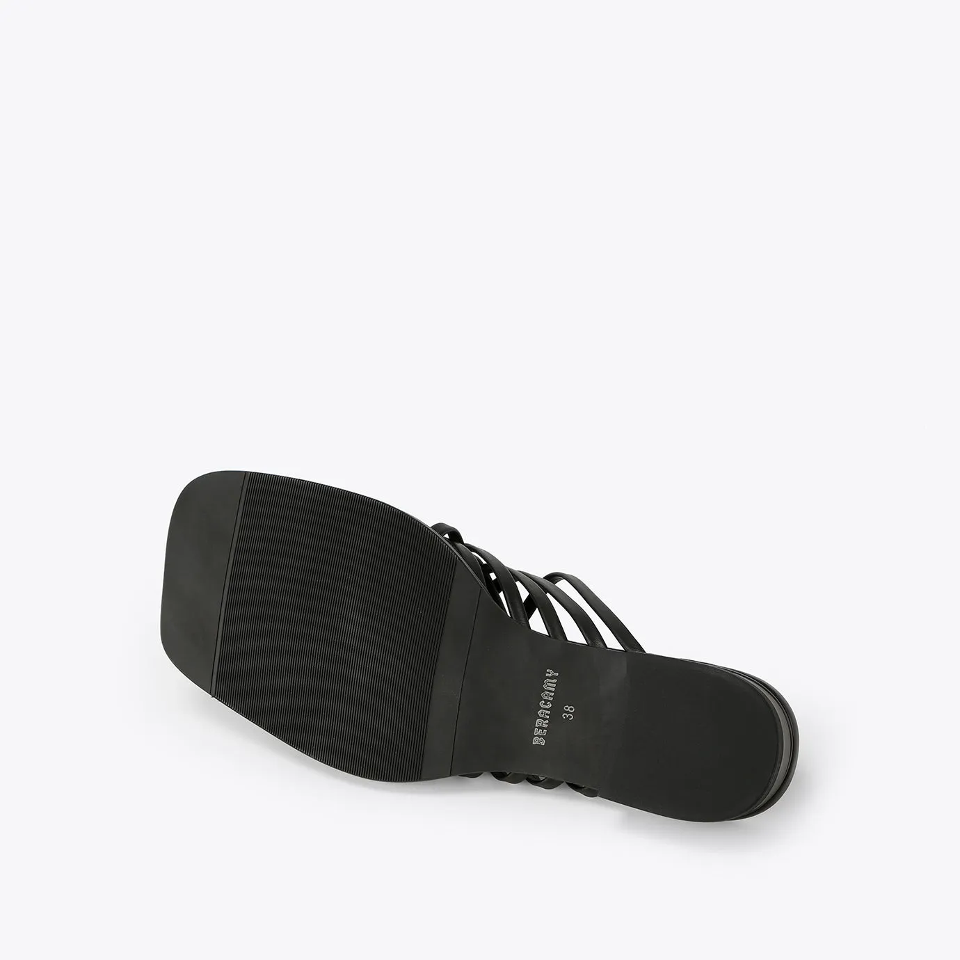 Mules à Lanières Et Bandes Croisées  - Noir