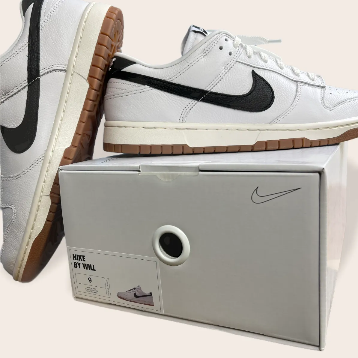 Nike Dunk Low By You trainers - White/Black/Cream/Gum sole