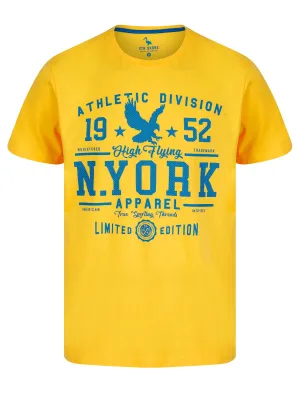 NYork Threads Motif Cotton Jersey T-Shirt in Golden Cream - South Shore