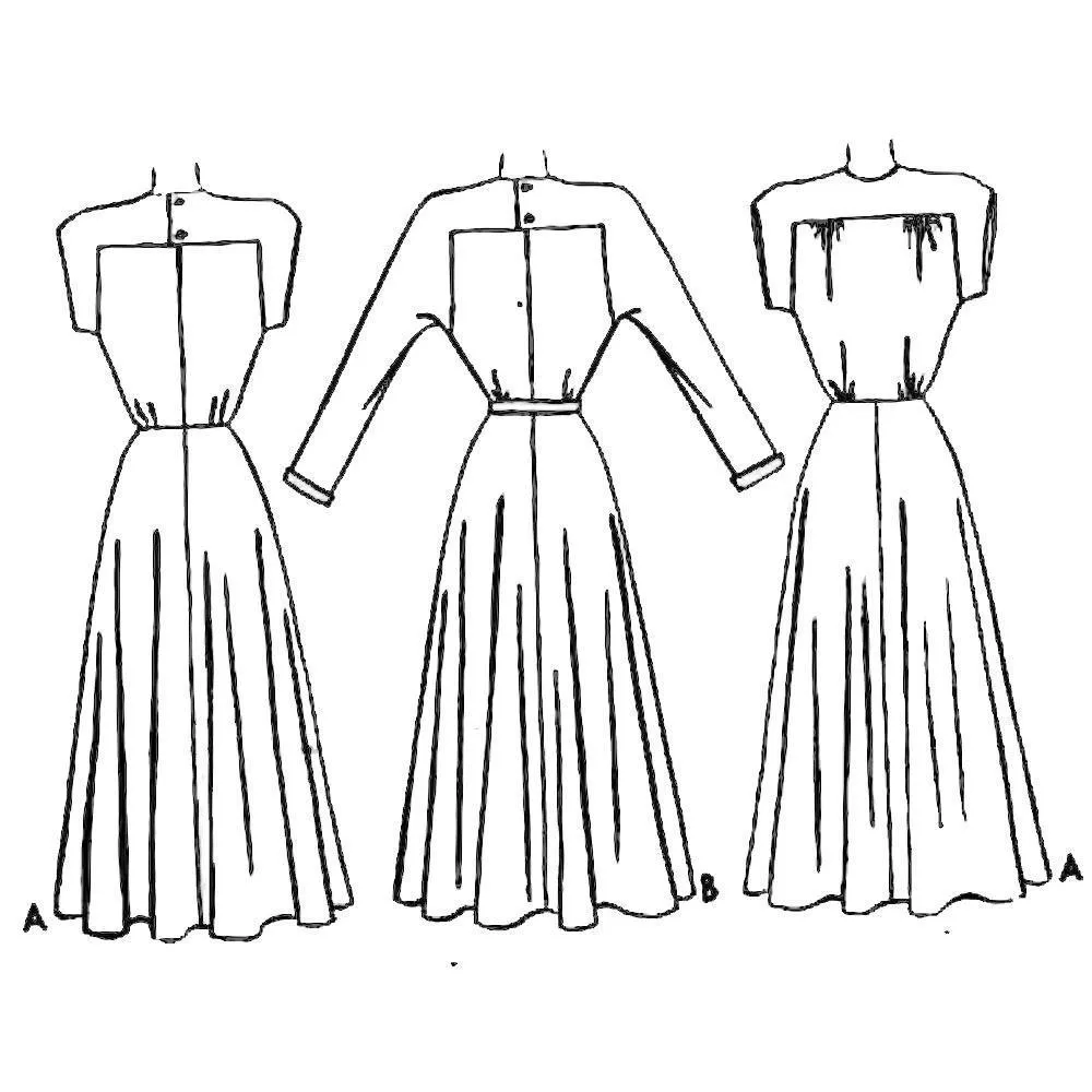 PDF - 1940s Pattern Classic Tea Dress -  Bust 34" (86.4cm) - Instantly Print at Home