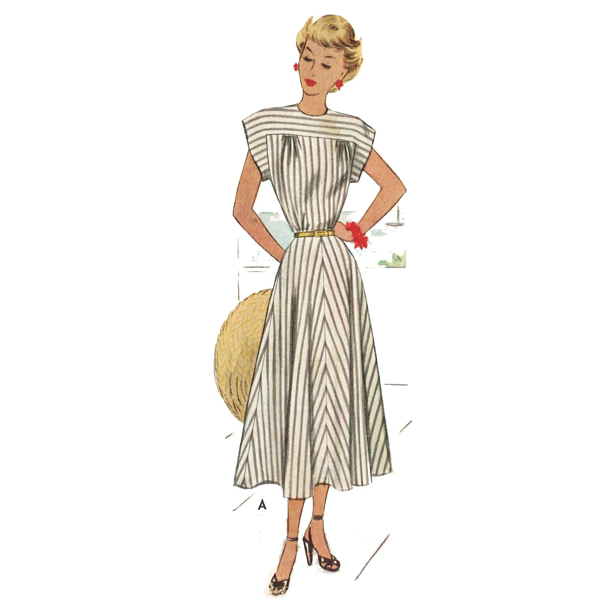 PDF - 1940s Pattern Classic Tea Dress -  Bust 34" (86.4cm) - Instantly Print at Home