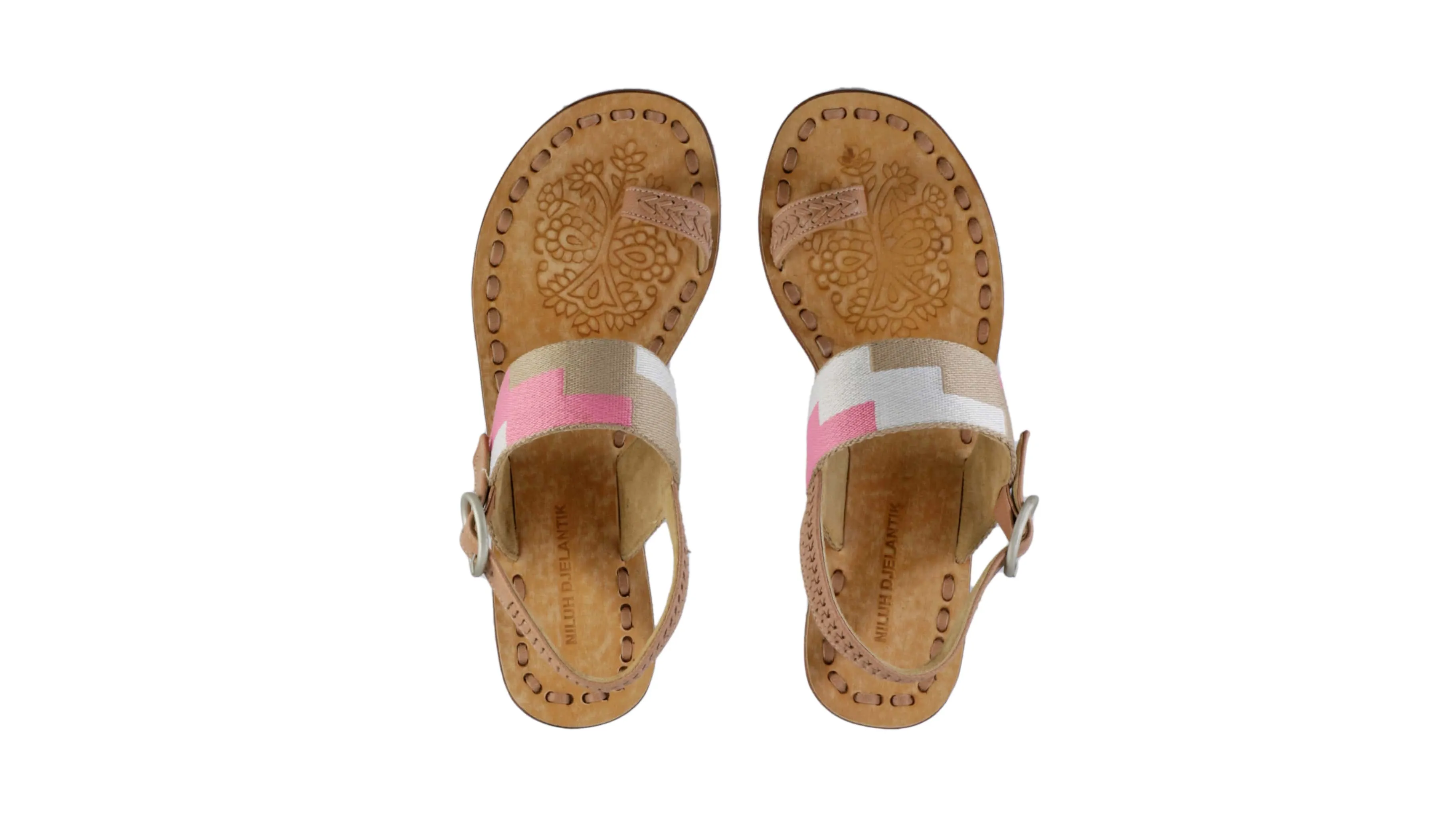 Prana 35mm Wedge - Mocca & Nude Pink Squere Ribborn