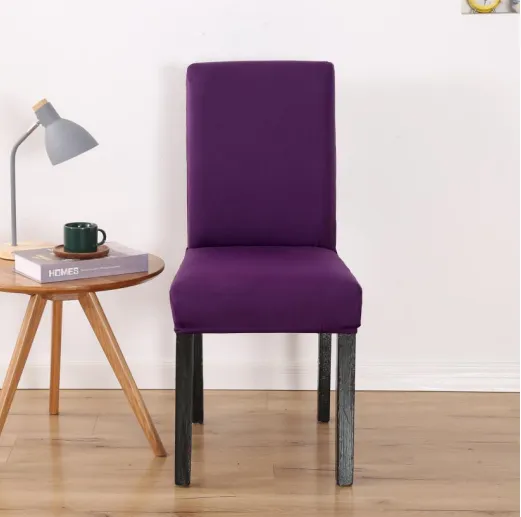 Purple Stretchable Chair Protector Cover