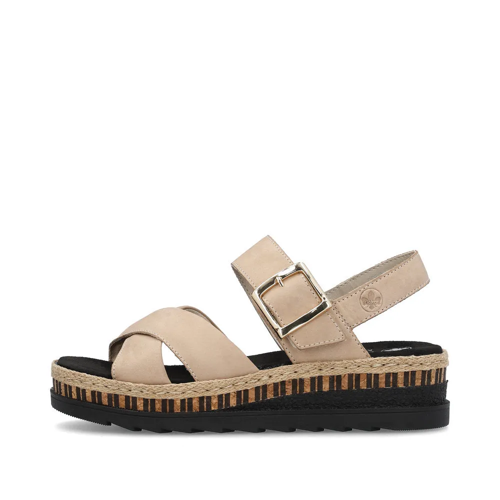 Rieker Wedge Sandal V7951-60 STONE