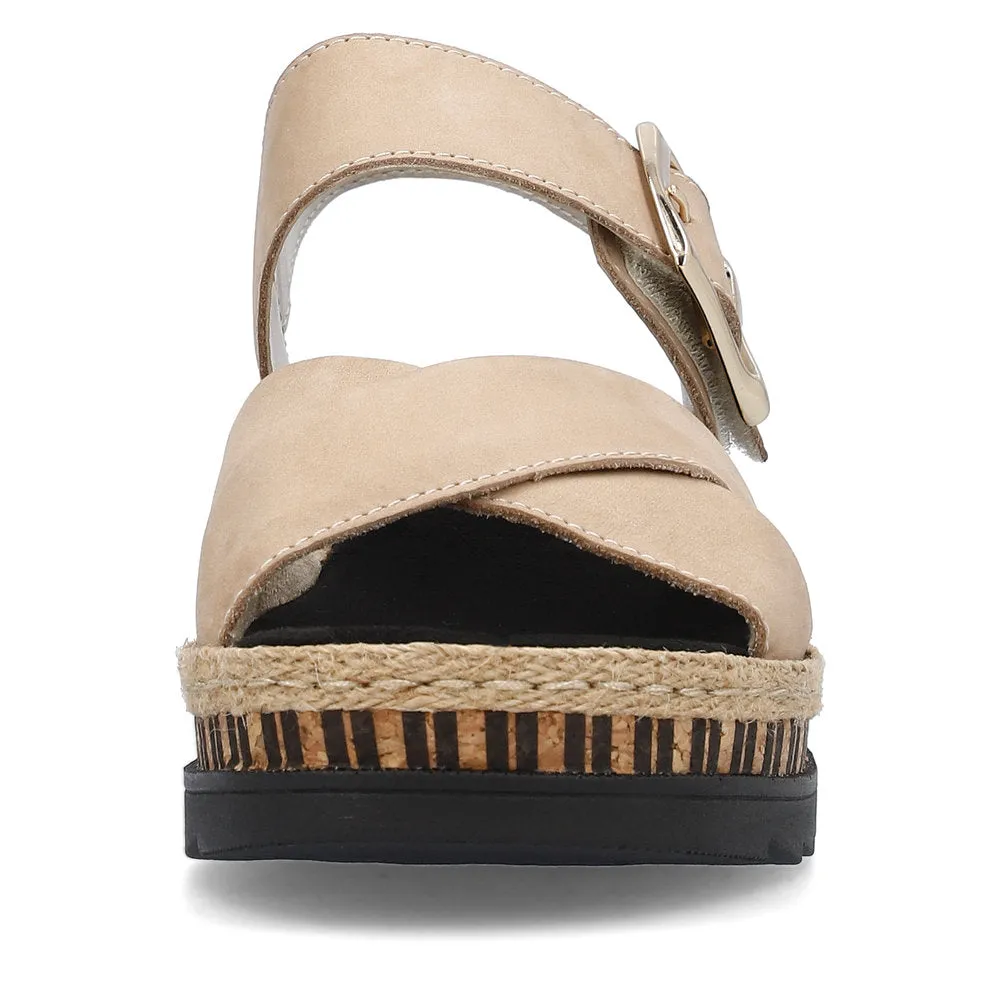 Rieker Wedge Sandal V7951-60 STONE