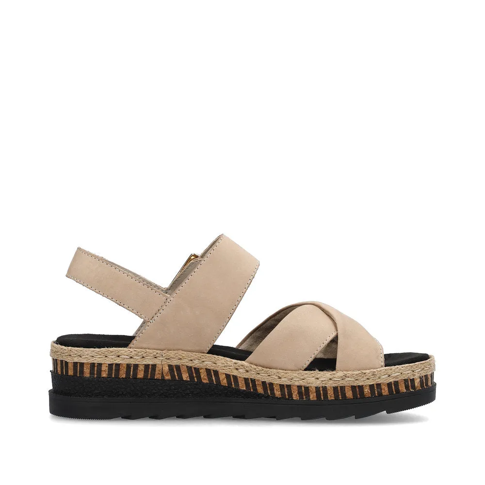 Rieker Wedge Sandal V7951-60 STONE