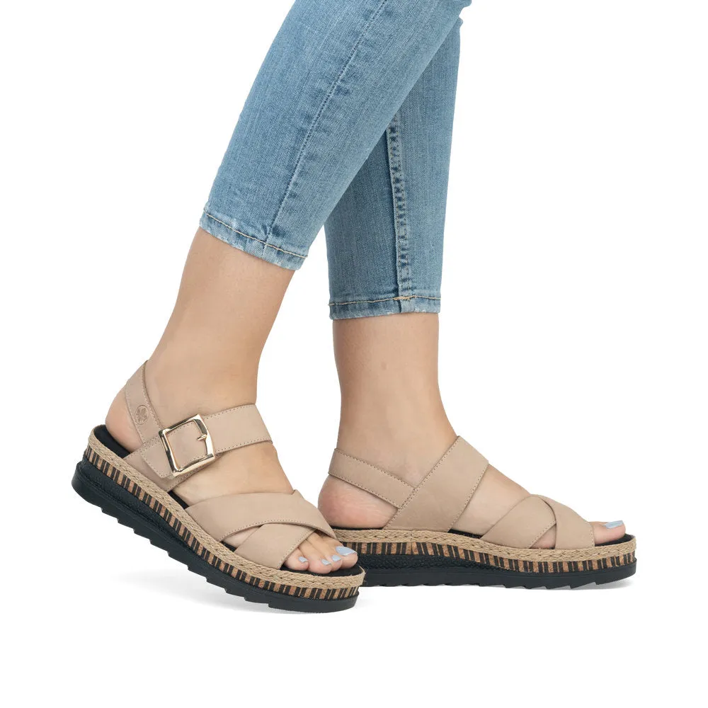 Rieker Wedge Sandal V7951-60 STONE