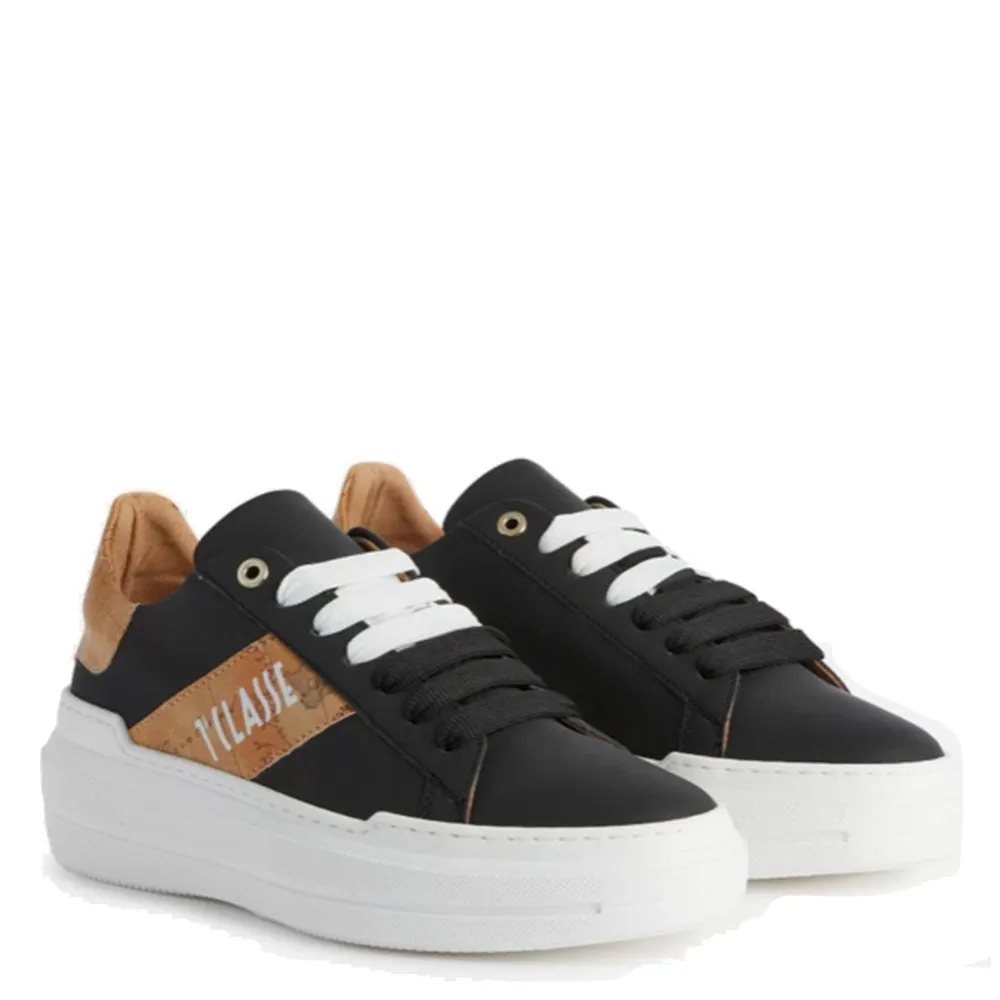 Scarpe Donna 1A Classe Alviero Martini Sneakers Nere linea Geo Party Color 0604