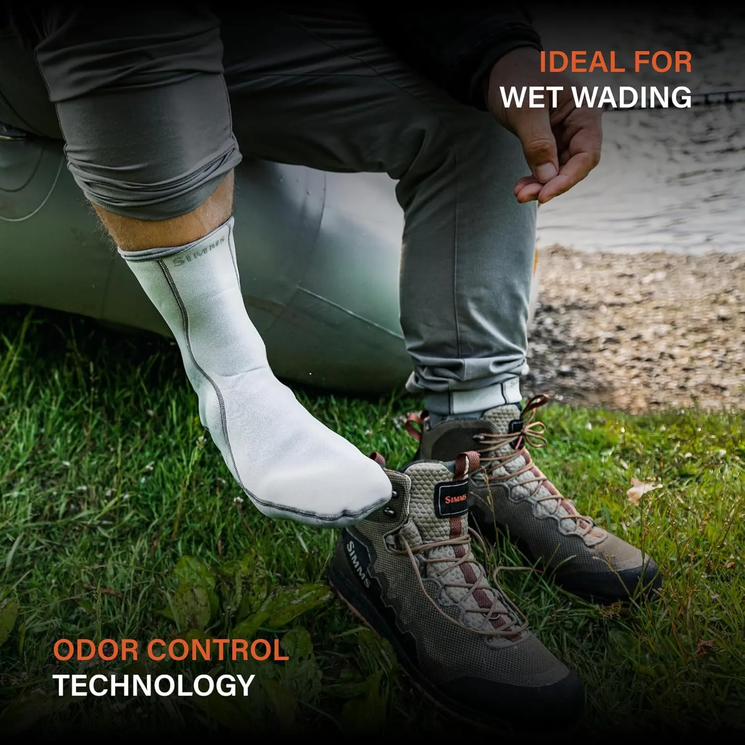 Simms Neoprene Wading Socks for Fly Fishing  Abrasion-Resistant and Comfortable Wet Wading Socks