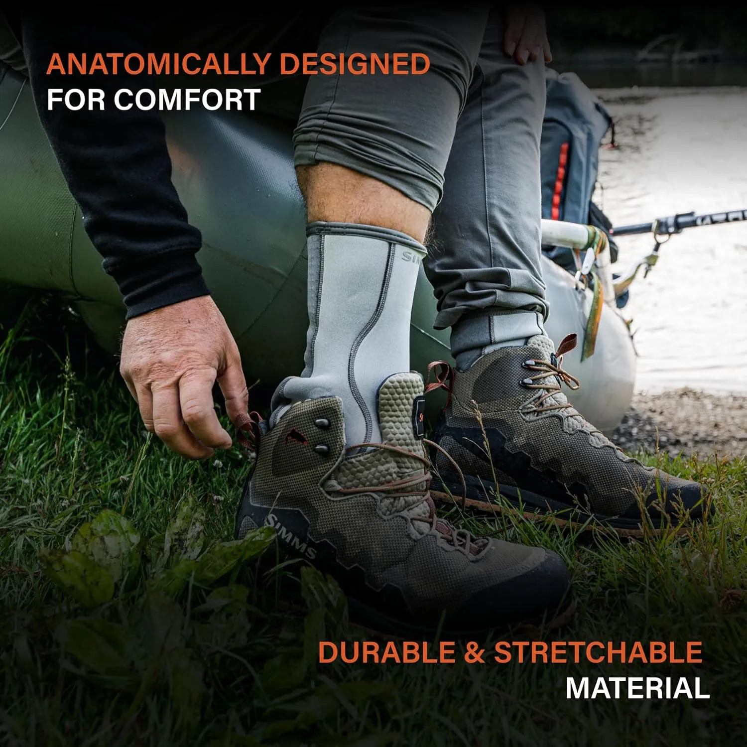 Simms Neoprene Wading Socks for Fly Fishing  Abrasion-Resistant and Comfortable Wet Wading Socks