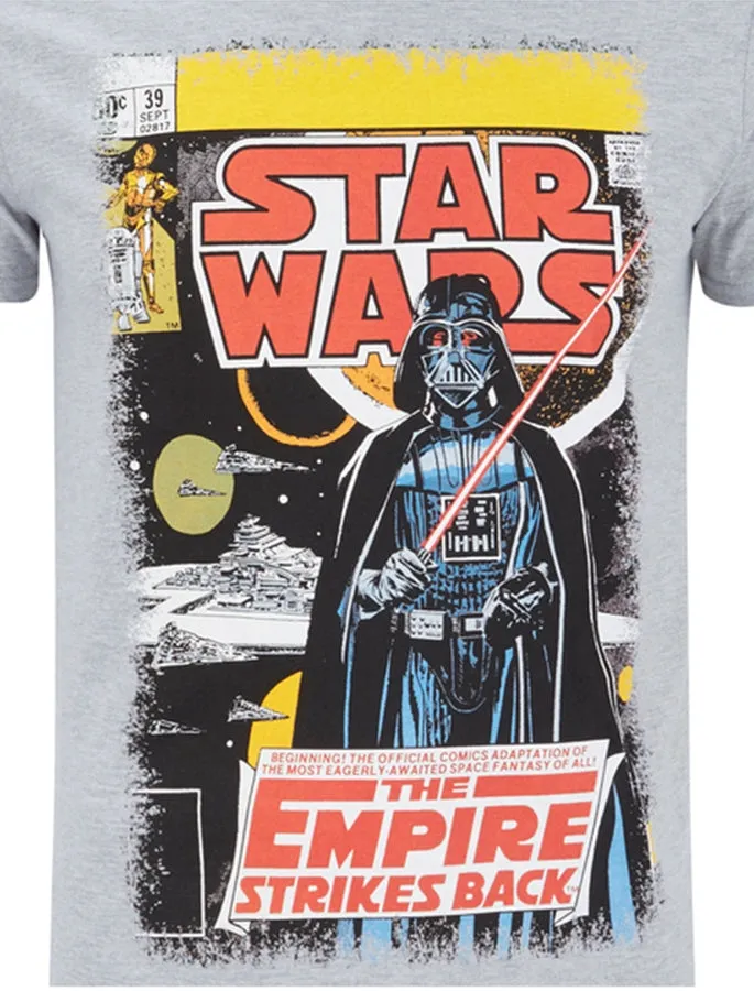 Star Wars 9 Graphic Crew Neck T-Shirt in Grey Marl