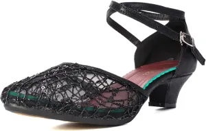 SWDZM Women's Closed Toe Ballroom Latin Dance Shoes Salsa Dancing Heels Comfortable Dress Shoes