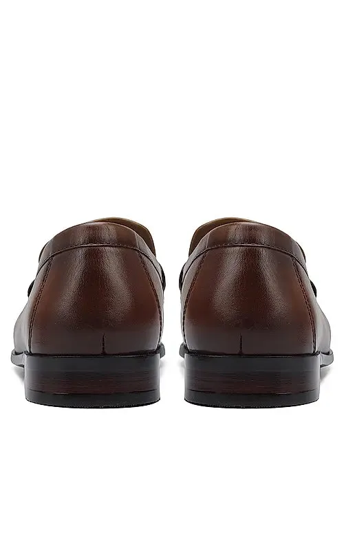 Tan Heel Moccasins With Metal Buckle