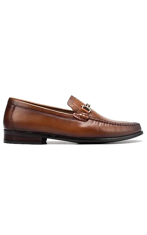Tan Heel Moccasins With Metal Buckle