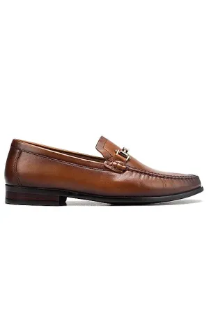 Tan Heel Moccasins With Metal Buckle