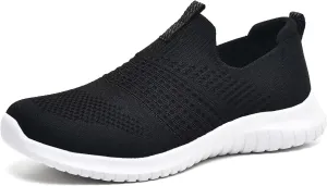 TIOSEBON Women's Walking Tennis Shoes Knit Comfortable Slip on Breathable Mesh Lightweight Sneaker