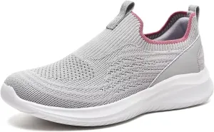 TIOSEBON Women's Walking Tennis Shoes Knit Comfortable Slip on Breathable Mesh Lightweight Sneaker