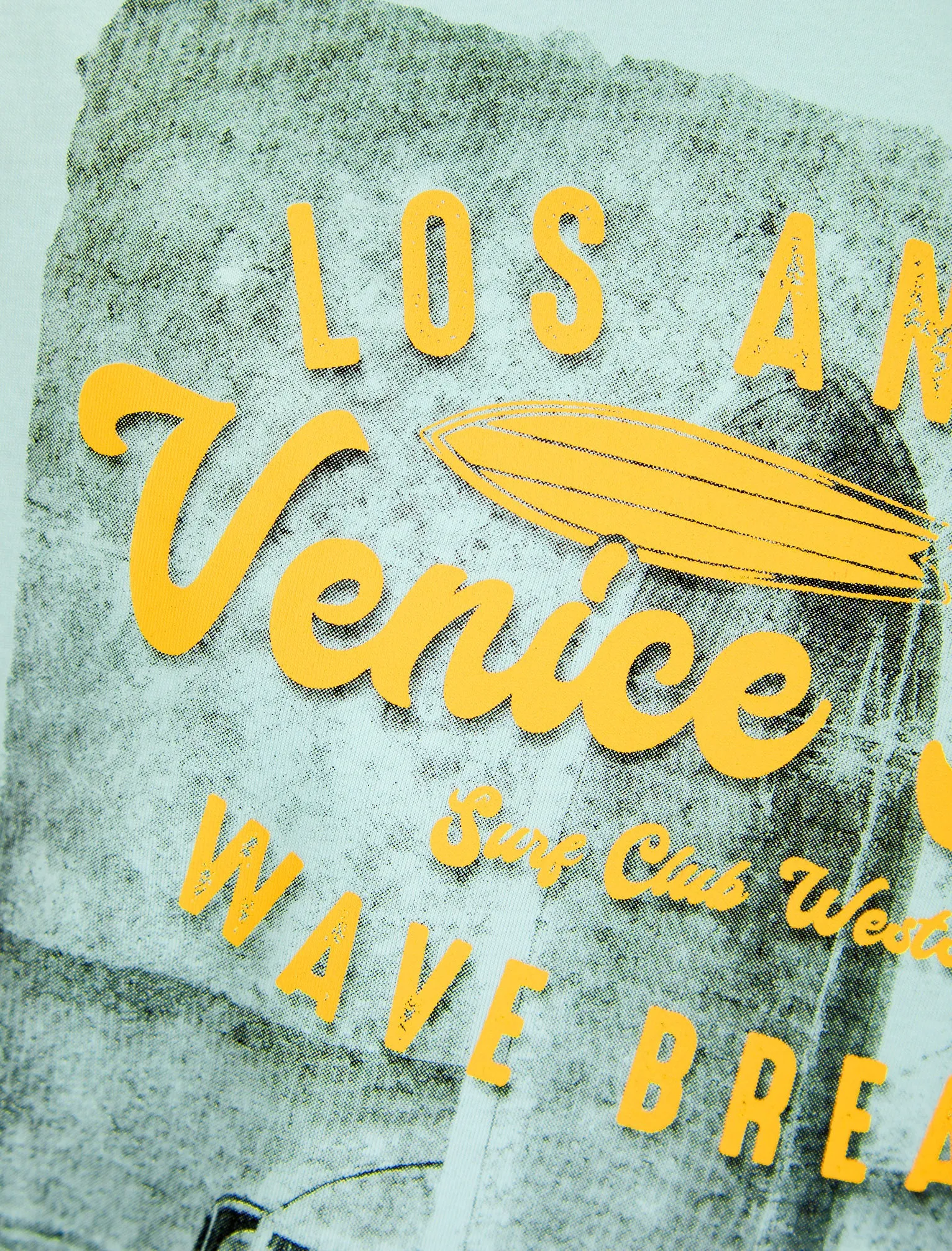 To The Waves Motif Cotton Jersey T-Shirt in Omphalodes Blue - South Shore