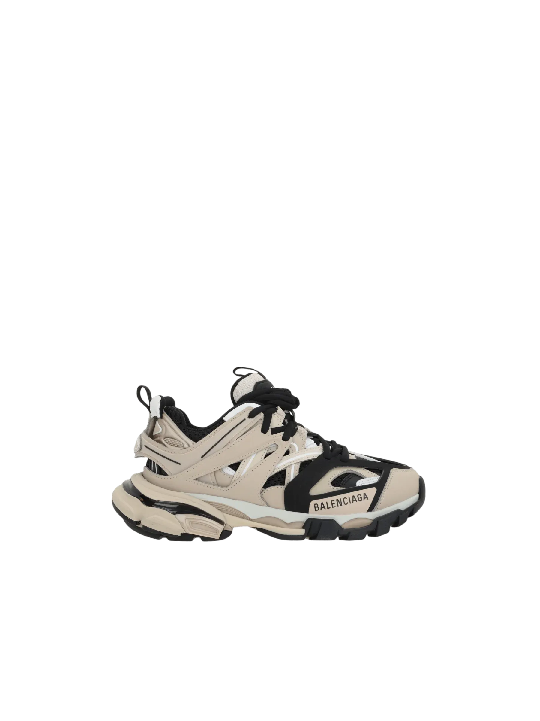Track Sneakers with Faux Leather and Mesh