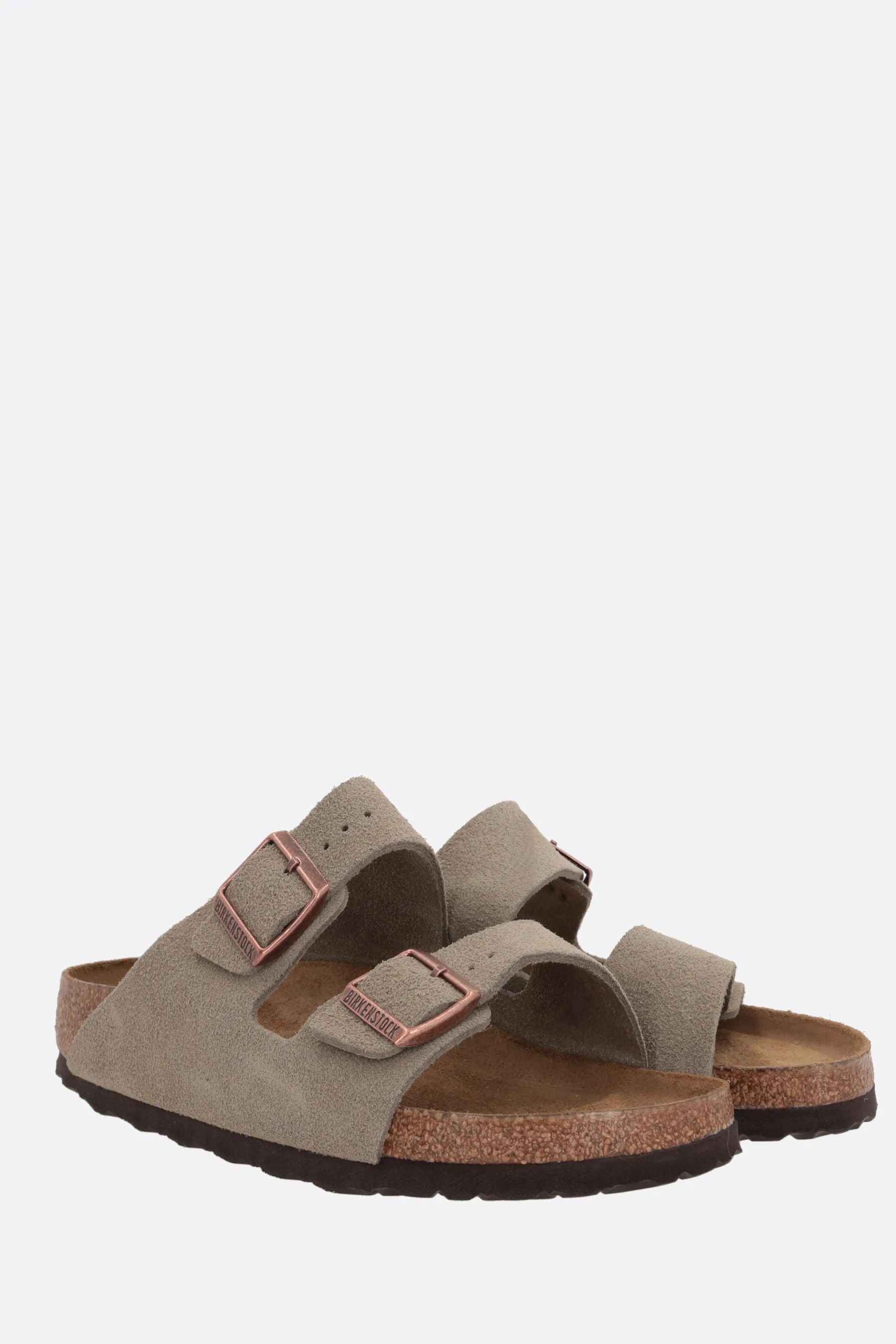 Two-Strap Suede Flat Sandals